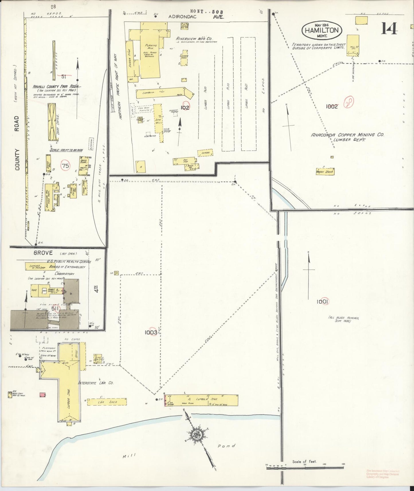 Sanborn Fire Insurance Map from Hamilton, Ravalli County, Montana (1944), Sheet #0014 - Complete Map Set gallery image, historic Sanborn map, vintage wall art, Montana Montana