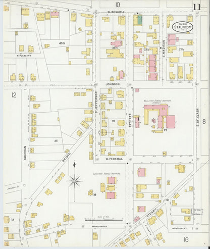 Sanborn Fire Insurance Map from Staunton, Independent Cities, Virginia (1899), Sheet #0011 - Complete Map Set gallery image, historic Sanborn map, vintage wall art, Virginia Virginia