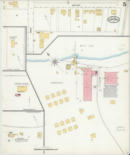 Sanborn Fire Insurance Map from Emporia, Independent Cities, Virginia (1904), Sheet #0005 - Historic Sanborn Fire Insurance Map Print, vintage old map wall art, antique decor, genealogy gift, Virginia Virginia map