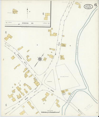 Sanborn Fire Insurance Map from Salem, Rockingham County, New Hampshire (1912), Sheet #0006 - Complete Map Set gallery image, historic Sanborn map, vintage wall art, New Hampshire New Hampshire