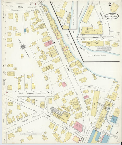 Sanborn Fire Insurance Map from Dolgeville, Hirkimer County, New York (1912), Sheet #0002 - Historic Sanborn Fire Insurance Map Print, vintage old map wall art, antique decor, genealogy gift, New York New York map