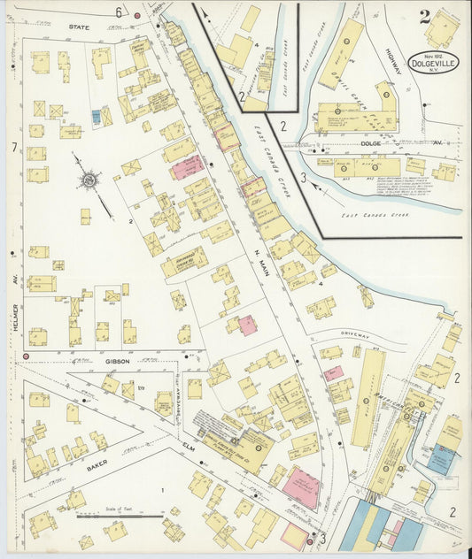 Sanborn Fire Insurance Map from Dolgeville, Hirkimer County, New York (1912), Sheet #0002 - Historic Sanborn Fire Insurance Map Print, vintage old map wall art, antique decor, genealogy gift, New York New York map