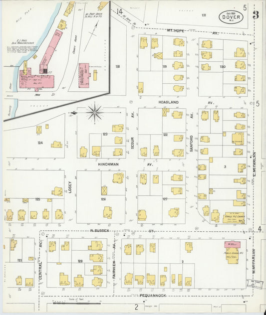 Sanborn Fire Insurance Map from Dover, Morris County, New Jersey (1900), Sheet #0003 - Historic Sanborn Fire Insurance Map Print, vintage old map wall art, antique decor, genealogy gift, New Jersey New Jersey map