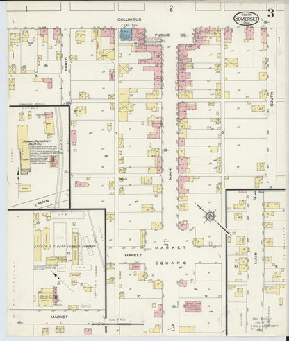 Sanborn Fire Insurance Map from Somerset, Perry County, Ohio (1913), Sheet #0003 - Complete Map Set gallery image, historic Sanborn map, vintage wall art, Ohio Ohio