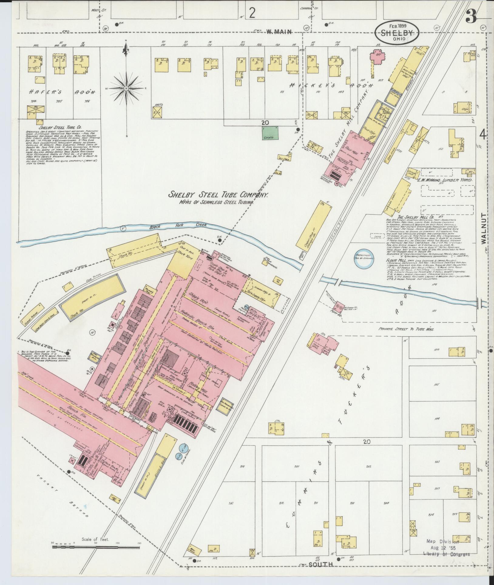 Sanborn Fire Insurance Map from Shelby, Richland County, Ohio (1899), Sheet #0003 - Historic Sanborn Fire Insurance Map Print, vintage old map wall art, antique decor, genealogy gift, Ohio Ohio map