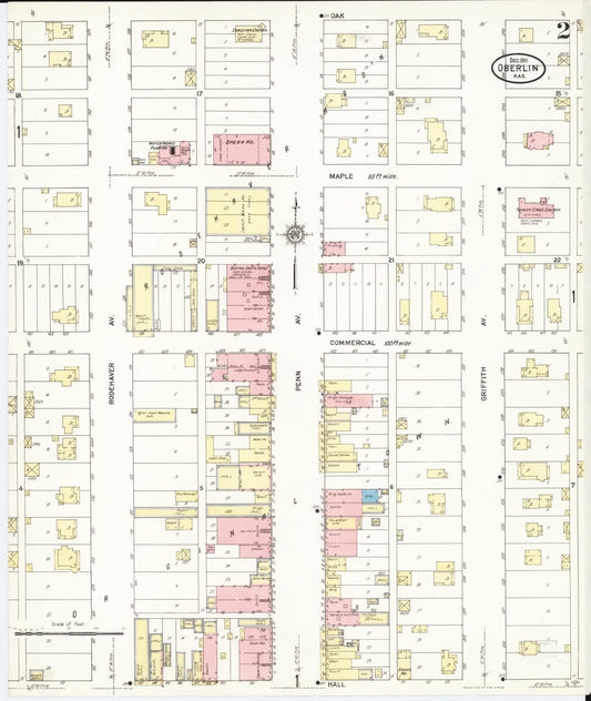 Sanborn Fire Insurance Map from Oberlin, Decatur County, Kansas (1911), Sheet #0002 - Historic Sanborn Fire Insurance Map Print, vintage old map wall art, antique decor, genealogy gift, Kansas Kansas map