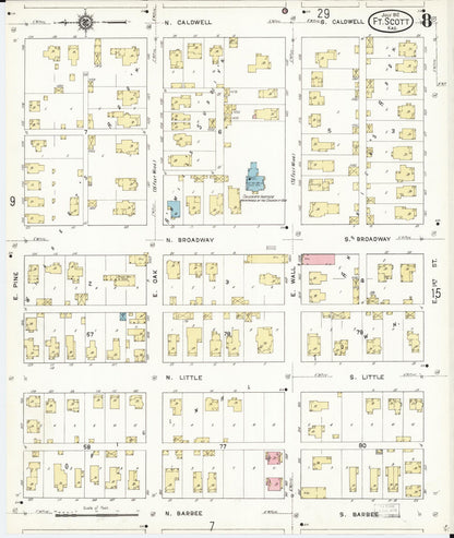 Sanborn Fire Insurance Map from Fort Scott, Bourbon County, Kansas (1912), Sheet #0008 - Complete Map Set gallery image, historic Sanborn map, vintage wall art, Kansas Kansas