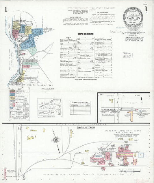 Sanborn Fire Insurance Map from Lewiston, Niagara County, New York (1940), Sheet #0001 - Complete Map Set gallery image, historic Sanborn map, vintage wall art, New York New York