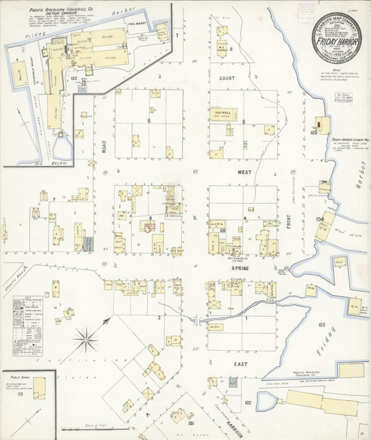 Sanborn Fire Insurance Map from Friday Harbor, San Juan County, Washington (1903), Sheet #0001 - Historic Sanborn Fire Insurance Map Print, vintage old map wall art, antique decor, genealogy gift, Washington Washington map