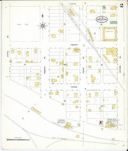 Sanborn Fire Insurance Map from Malvern, Mills County, Iowa (1908), Sheet #0002 - Historic Sanborn Fire Insurance Map Print