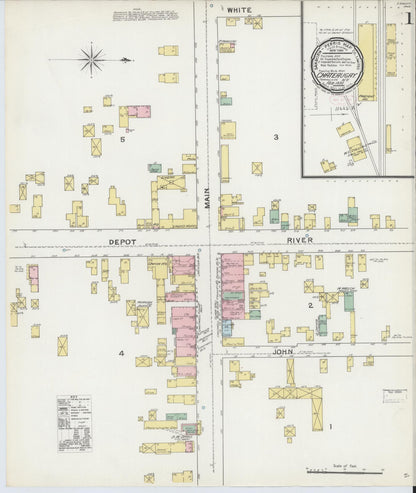 Sanborn Fire Insurance Map from Chateaugay, Franklin County, New York (1892), Sheet #0001 - Complete Map Set gallery image, historic Sanborn map, vintage wall art, New York New York