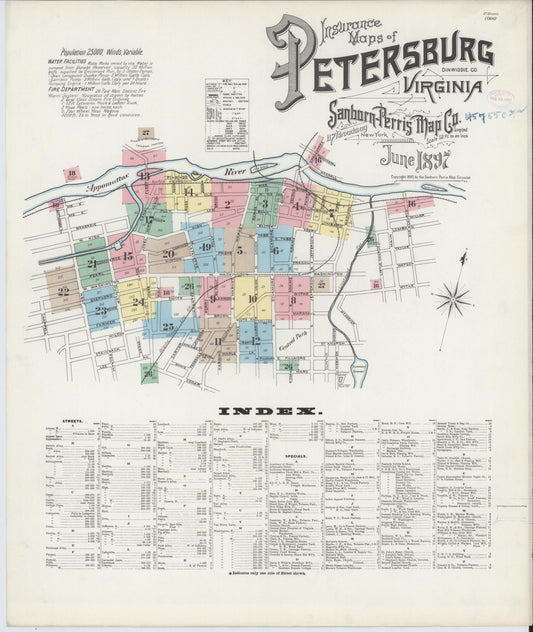 Sanborn Fire Insurance Map from Petersburg, Independent Cities, Virginia. (1897) – Historic Sanborn Fire Insurance Map Print