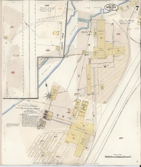 Sanborn Fire Insurance Map from Winlock, Lewis County, Washington (1942), Sheet #0007 - Historic Sanborn Fire Insurance Map Print, vintage old map wall art, antique decor, genealogy gift, Washington Washington map