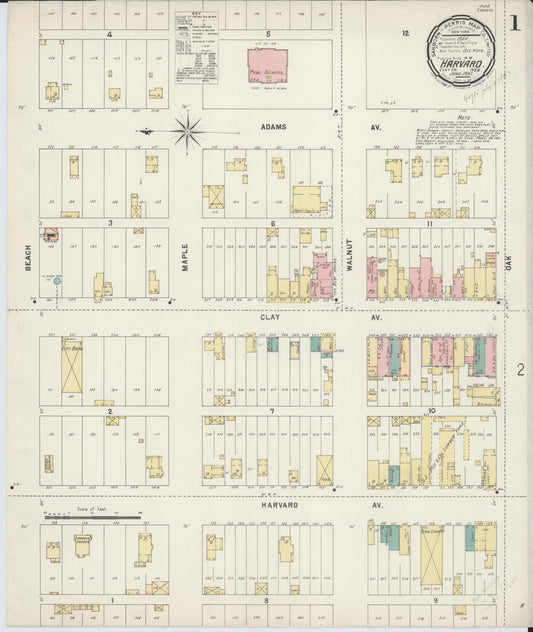 Sanborn Fire Insurance Map from Harvard, Clay County, Nebraska. (1897) – Historic Sanborn Fire Insurance Map Print
