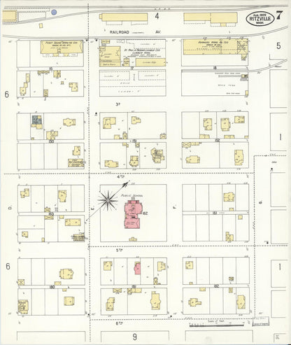 Sanborn Fire Insurance Map from Ritzville, Adams County, Washington (1909), Sheet #0007 - Complete Map Set gallery image, historic Sanborn map, vintage wall art, Washington Washington