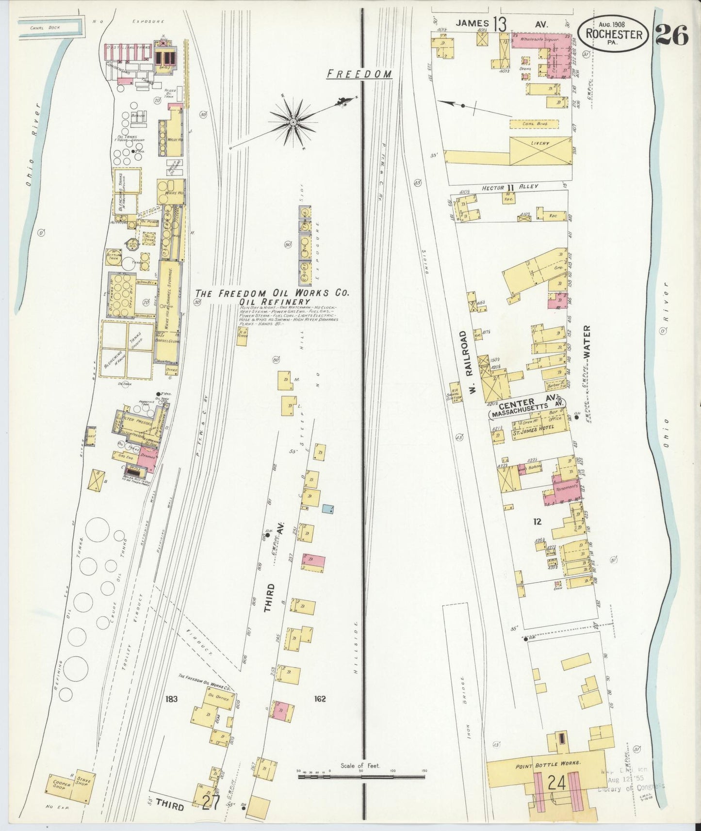 Sanborn Fire Insurance Map from Rochester, Beaver County, Pennsylvania (1908), Sheet #0025 - Complete Map Set gallery image, historic Sanborn map, vintage wall art, Pennsylvania Pennsylvania