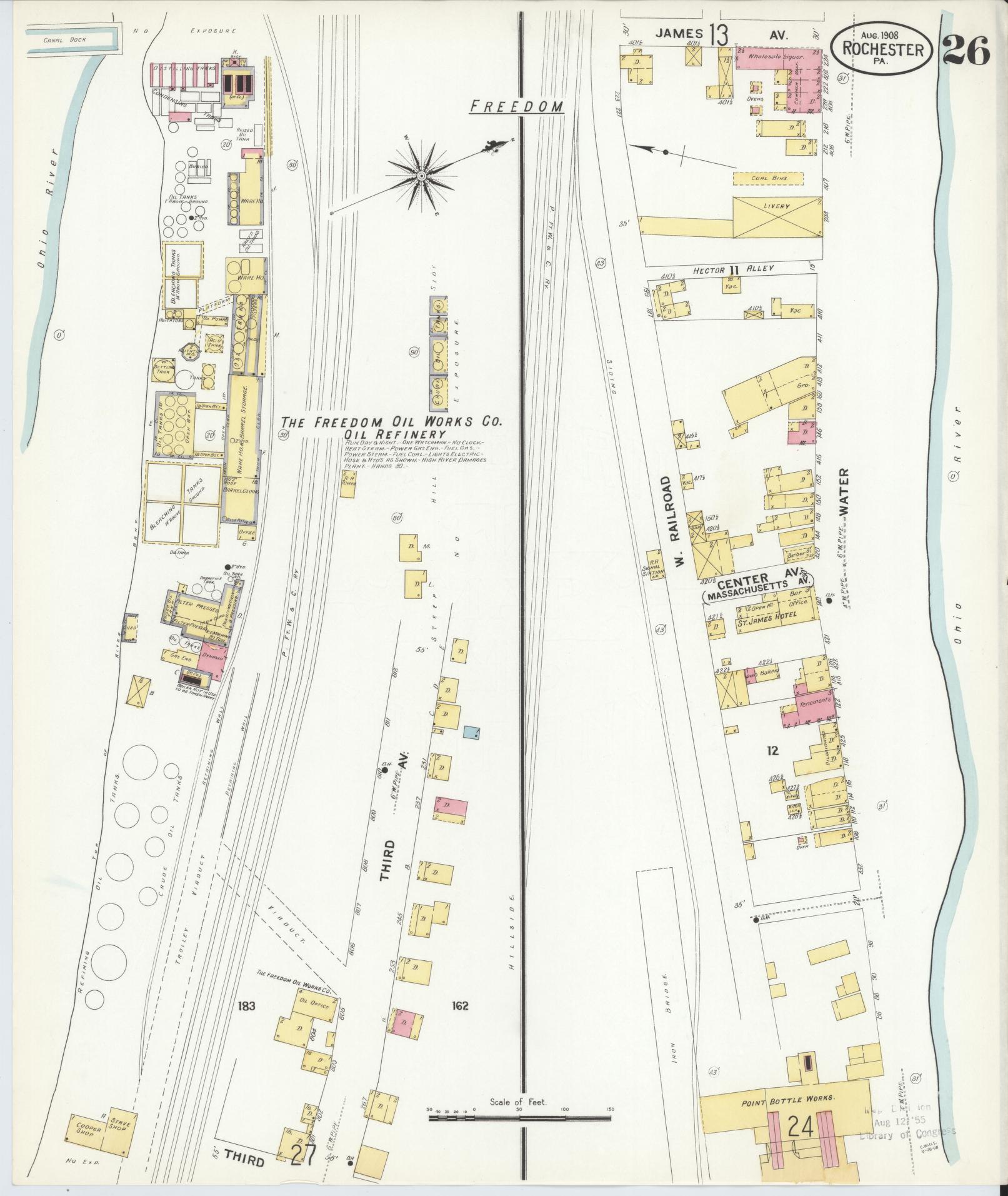 Sanborn Fire Insurance Map from Rochester, Beaver County, Pennsylvania (1908), Sheet #0025 - Complete Map Set gallery image, historic Sanborn map, vintage wall art, Pennsylvania Pennsylvania
