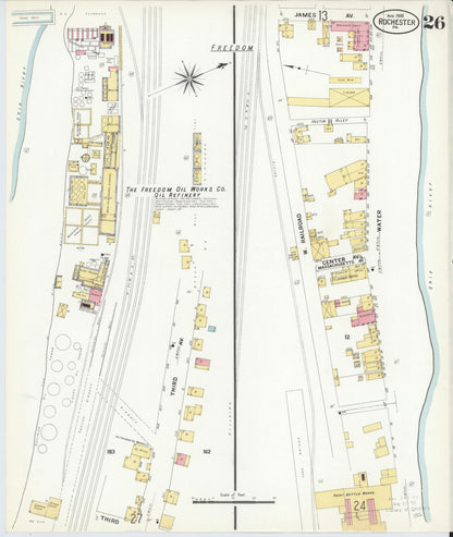 Sanborn Fire Insurance Map from Rochester, Beaver County, Pennsylvania (1908), Sheet #0025 - Complete Map Set gallery image, historic Sanborn map, vintage wall art, Pennsylvania Pennsylvania