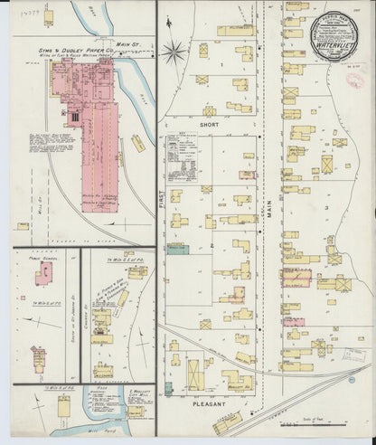 Sanborn Fire Insurance Map from Watervliet, Berrien County, Michigan (1895), Sheet #0001 - Historic Sanborn Fire Insurance Map Print, vintage old map wall art, antique decor, genealogy gift, Michigan Michigan map