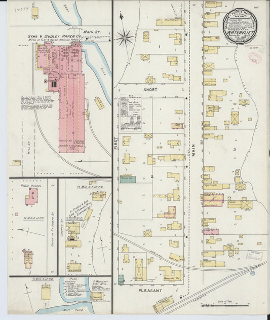 Sanborn Fire Insurance Map from Watervliet, Berrien County, Michigan (1895), Sheet #0001 - Historic Sanborn Fire Insurance Map Print, vintage old map wall art, antique decor, genealogy gift, Michigan Michigan map
