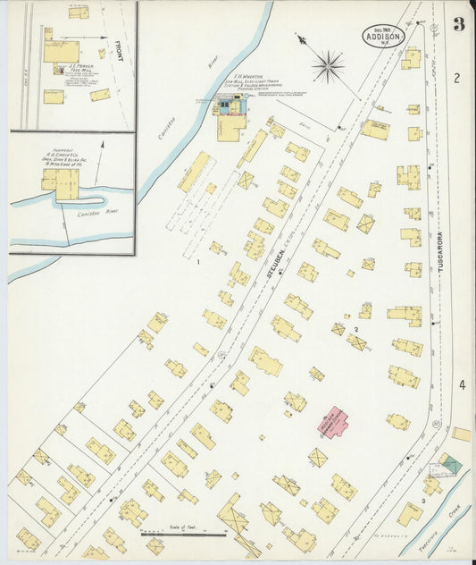 Sanborn Fire Insurance Map from Addison, Steuben County, New York (1903), Sheet #0003 - Historic Sanborn Fire Insurance Map Print, vintage old map wall art, antique decor, genealogy gift, New York New York map