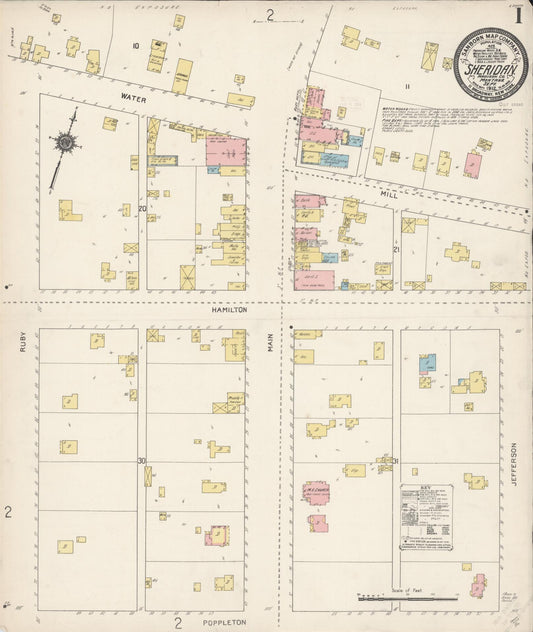 Sanborn Fire Insurance Map from Sheridan, Madison County, Montana (1912), Sheet #0001 - Historic Sanborn Fire Insurance Map Print, vintage old map wall art, antique decor, genealogy gift, Montana Montana map
