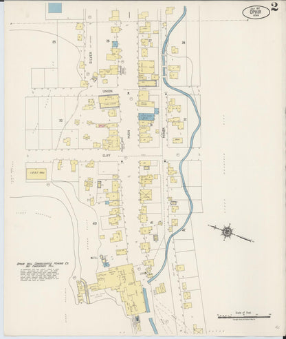 Sanborn Fire Insurance Map from Ophir, Tooele County, Utah (1917), Sheet #0002 - Complete Map Set gallery image, historic Sanborn map, vintage wall art, Utah Utah