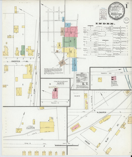 Sanborn Fire Insurance Map from Moorestown, Burlington County, New Jersey. (1900) – Historic Sanborn Fire Insurance Map Print