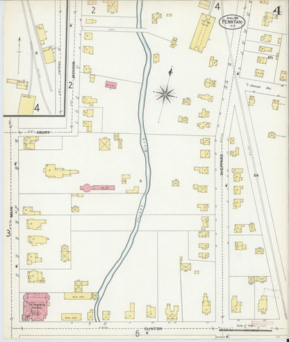 Sanborn Fire Insurance Map from Penn Yan, Yates County, New York (1903), Sheet #0004 - Complete Map Set gallery image, historic Sanborn map, vintage wall art, New York New York