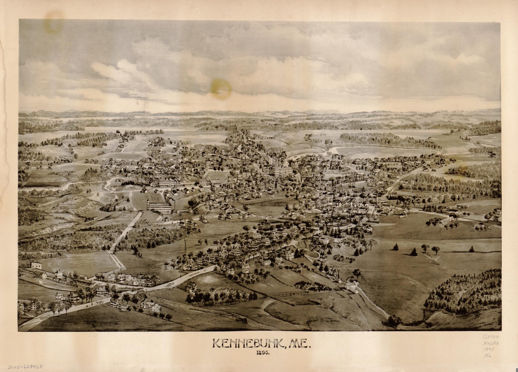 Kennebunk, Me., 1895 (Unknown) – Historic Bird’s-Eye View Panorama Print