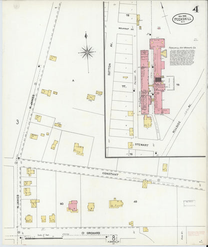 Sanborn Fire Insurance Map from Peekskill, Westchester County, New York (1905), Sheet #0004 - Complete Map Set gallery image, historic Sanborn map, vintage wall art, New York New York