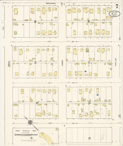 Sanborn Fire Insurance Map from Buhl, Twin Falls County, Idaho (1922), Sheet #0007 - Complete Map Set gallery image, historic Sanborn map, vintage wall art, Falls Idaho