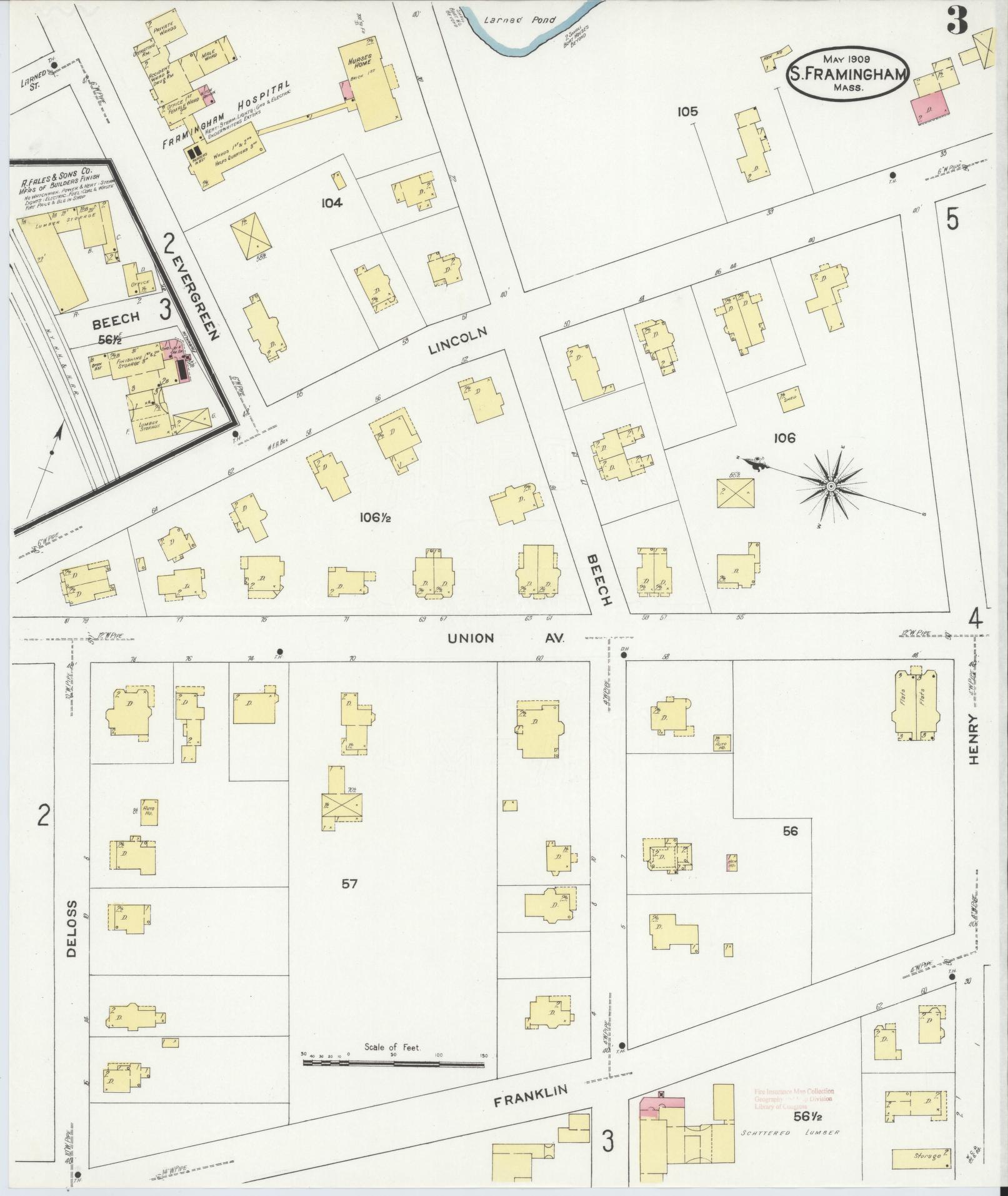 Sanborn Fire Insurance Map from South Farmington, Middlesex County, Massachusetts (1909), Sheet #0003 - Complete Map Set gallery image, historic Sanborn map, vintage wall art, Massachusetts Massachusetts