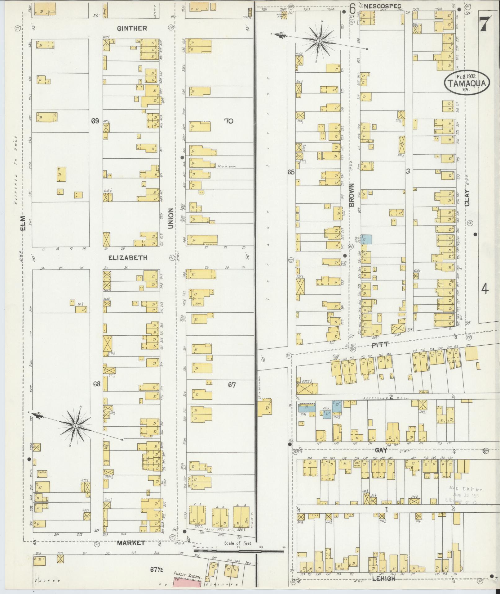 Sanborn Fire Insurance Map from Tamaqua, Schuylkill County, Pennsylvania (1902), Sheet #0007 - Complete Map Set gallery image, historic Sanborn map, vintage wall art, Pennsylvania Pennsylvania