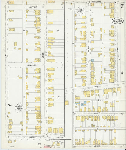 Sanborn Fire Insurance Map from Tamaqua, Schuylkill County, Pennsylvania (1902), Sheet #0007 - Complete Map Set gallery image, historic Sanborn map, vintage wall art, Pennsylvania Pennsylvania