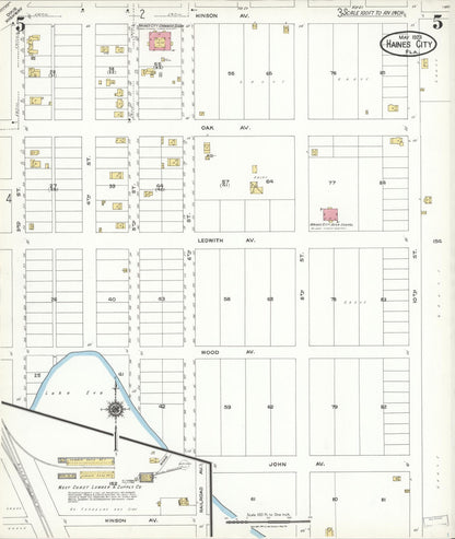 Sanborn Fire Insurance Map from Haines City, Polk County, Florida (1923), Sheet #0005 - Complete Map Set gallery image, historic Sanborn map, vintage wall art, Florida Florida