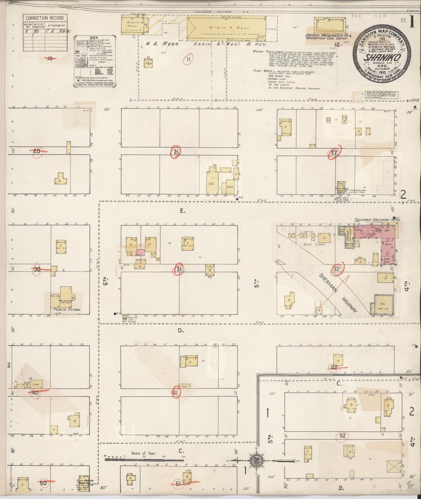 Sanborn Fire Insurance Map from Shaniko, Wasco County, Oregon (1931), Sheet #0001 - Complete Map Set gallery image, historic Sanborn map, vintage wall art, Oregon Oregon