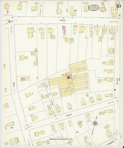 Sanborn Fire Insurance Map from Exeter, Rockingham County, New Hampshire (1913), Sheet #0010 - Complete Map Set gallery image, historic Sanborn map, vintage wall art, New Hampshire New Hampshire
