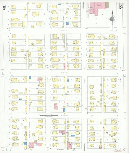 Sanborn Fire Insurance Map from Herrin, Williamson County, Illinois (1941), Sheet #0009 - Complete Map Set gallery image, historic Sanborn map, vintage wall art, Illinois Illinois