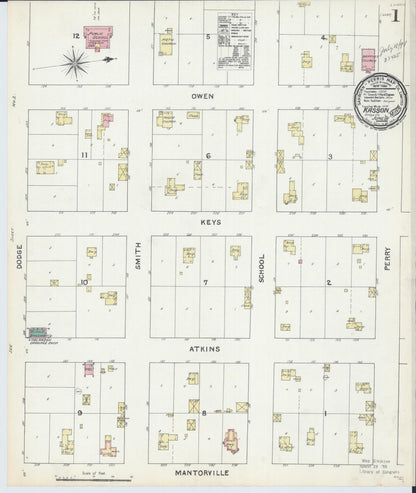 Sanborn Fire Insurance Map from Kasson, Dodge County, Minnesota (1891), Sheet #0001 - Complete Map Set gallery image, historic Sanborn map, vintage wall art, Minnesota Minnesota