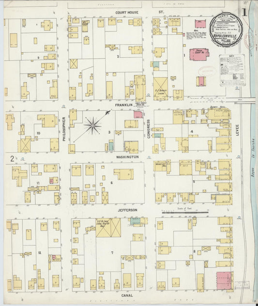 Sanborn Fire Insurance Map from Napoleonville, Assumption Parish, Louisiana. (1899) – Historic Sanborn Fire Insurance Map Print