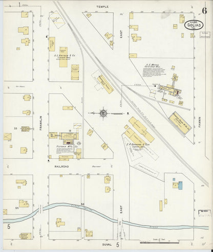 Sanborn Fire Insurance Map from Goliad, Goliad County, Texas (1912), Sheet #0006 - Complete Map Set gallery image, historic Sanborn map, vintage wall art, Texas Texas