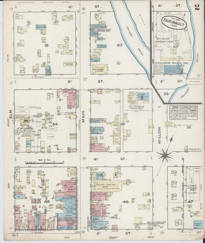 Sanborn Fire Insurance Map from Faribault, Rice County, Minnesota (1884), Sheet #0002 - Complete Map Set gallery image, historic Sanborn map, vintage wall art, Minnesota Minnesota