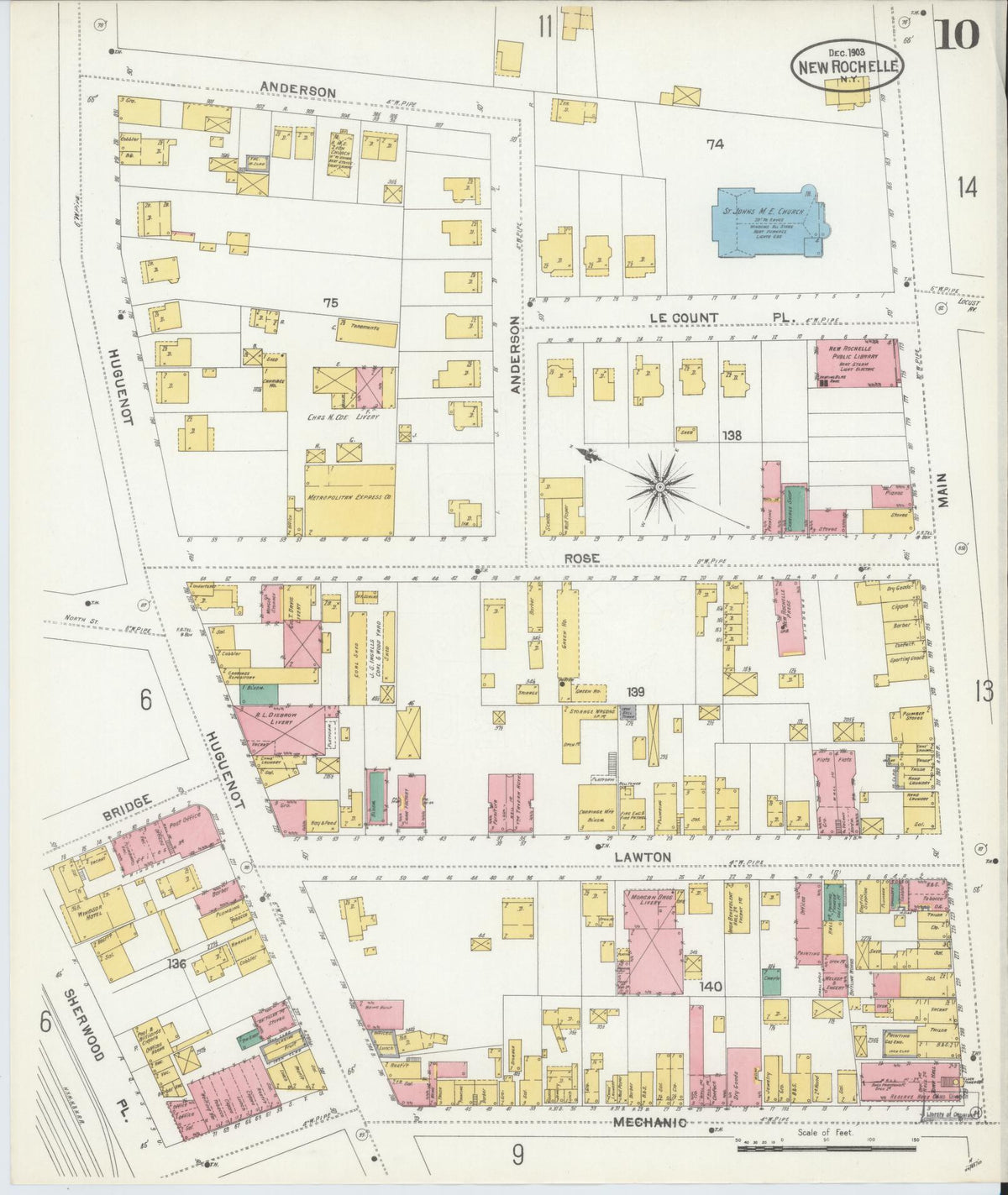 Sanborn Fire Insurance Map from New Rochelle, Westchester County, New York (1903), Sheet #0010 - Complete Map Set gallery image, historic Sanborn map, vintage wall art, New York New York