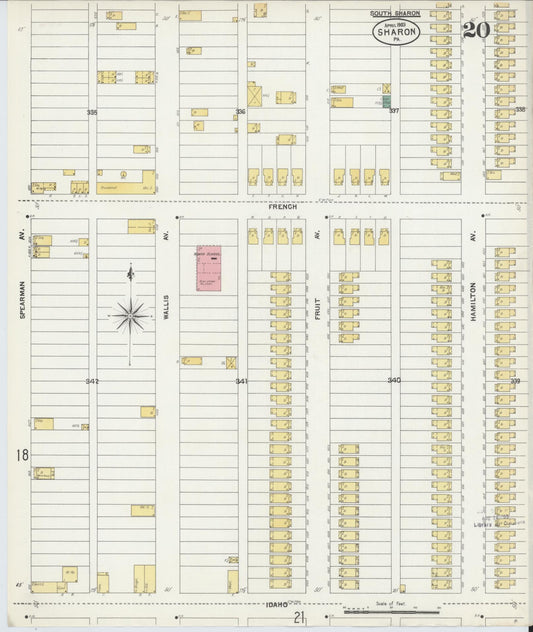 Sanborn Fire Insurance Map from Sharon, Mercer County, Pennsylvania (1903), Sheet #0020 - Historic Sanborn Fire Insurance Map Print, vintage old map wall art, antique decor, genealogy gift, Pennsylvania Pennsylvania map