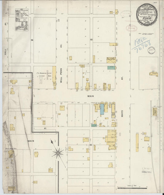 Sanborn Fire Insurance Map from Adair, Mayes County, Oklahoma (1898), Sheet #0001 - Historic Sanborn Fire Insurance Map Print, vintage old map wall art, antique decor, genealogy gift, Oklahoma Oklahoma map