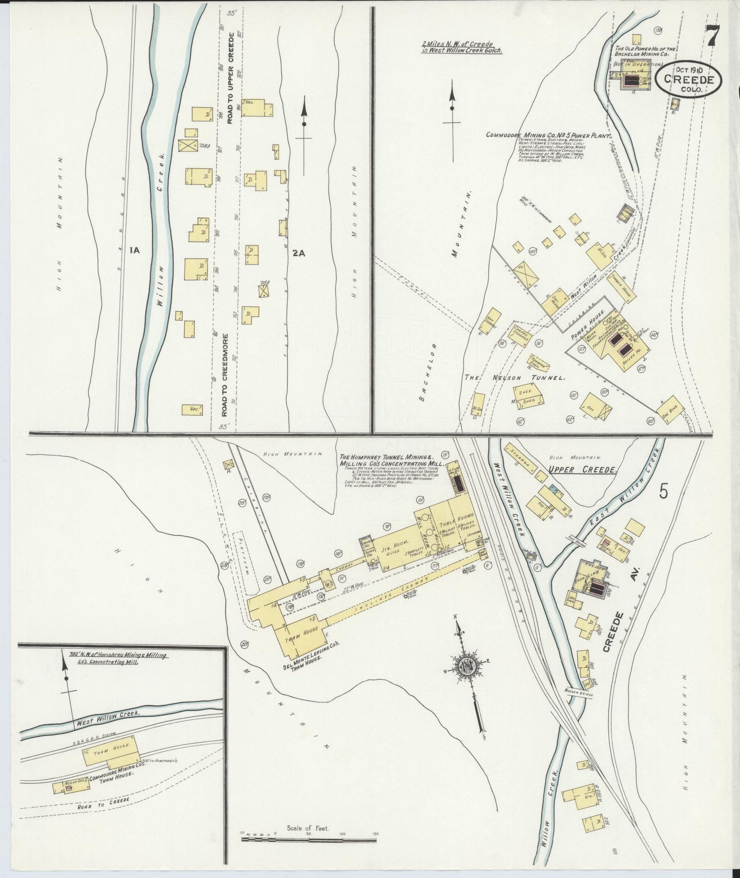 Sanborn Fire Insurance Map from Creede, Mineral County, Colorado (1910), Sheet #0007 - Complete Map Set gallery image, historic Sanborn map, vintage wall art, Colorado Colorado