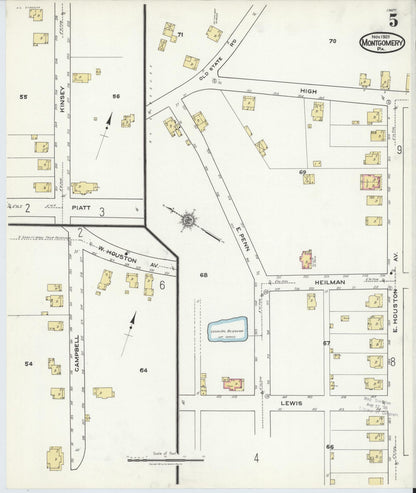 Sanborn Fire Insurance Map from Montgomery, Lycoming County, Pennsylvania (1920), Sheet #0005 - Complete Map Set gallery image, historic Sanborn map, vintage wall art, Pennsylvania Pennsylvania