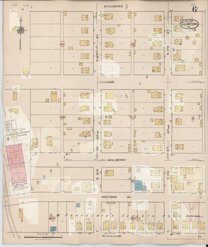 Sanborn Fire Insurance Map from Clinton, Vermillion County, Indiana (1947), Sheet #0006 - Historic Sanborn Fire Insurance Map Print, vintage old map wall art, antique decor, genealogy gift, Indiana Indiana map