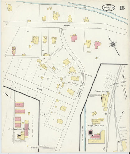 Sanborn Fire Insurance Map from Covington, Independent Cities, Virginia (1913), Sheet #0016 - Complete Map Set gallery image, historic Sanborn map, vintage wall art, Virginia Virginia